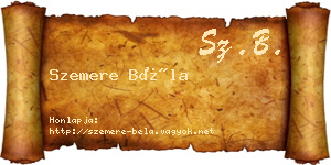 Szemere Béla névjegykártya